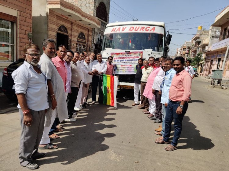 संखलेचा भाईपा जैन संस्था द्वारा  कुलदेवी शंखवाली माता के दर्शनार्थ यात्रा संघ हुआ रवाना