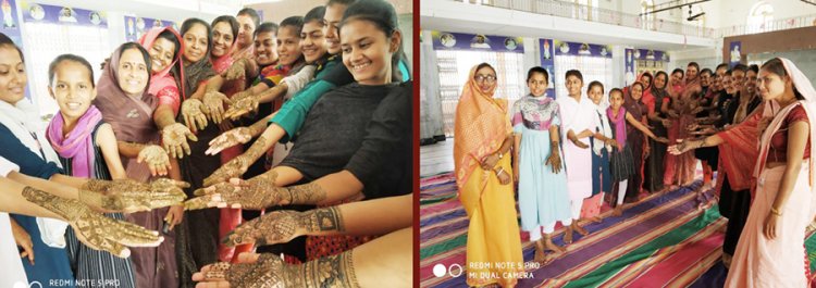 चौहटन में भगवान महावीर जन्मकल्याणक महोत्सव के प्रथम दिन मेहन्दी प्रतियोगिता सम्पन्न हुई